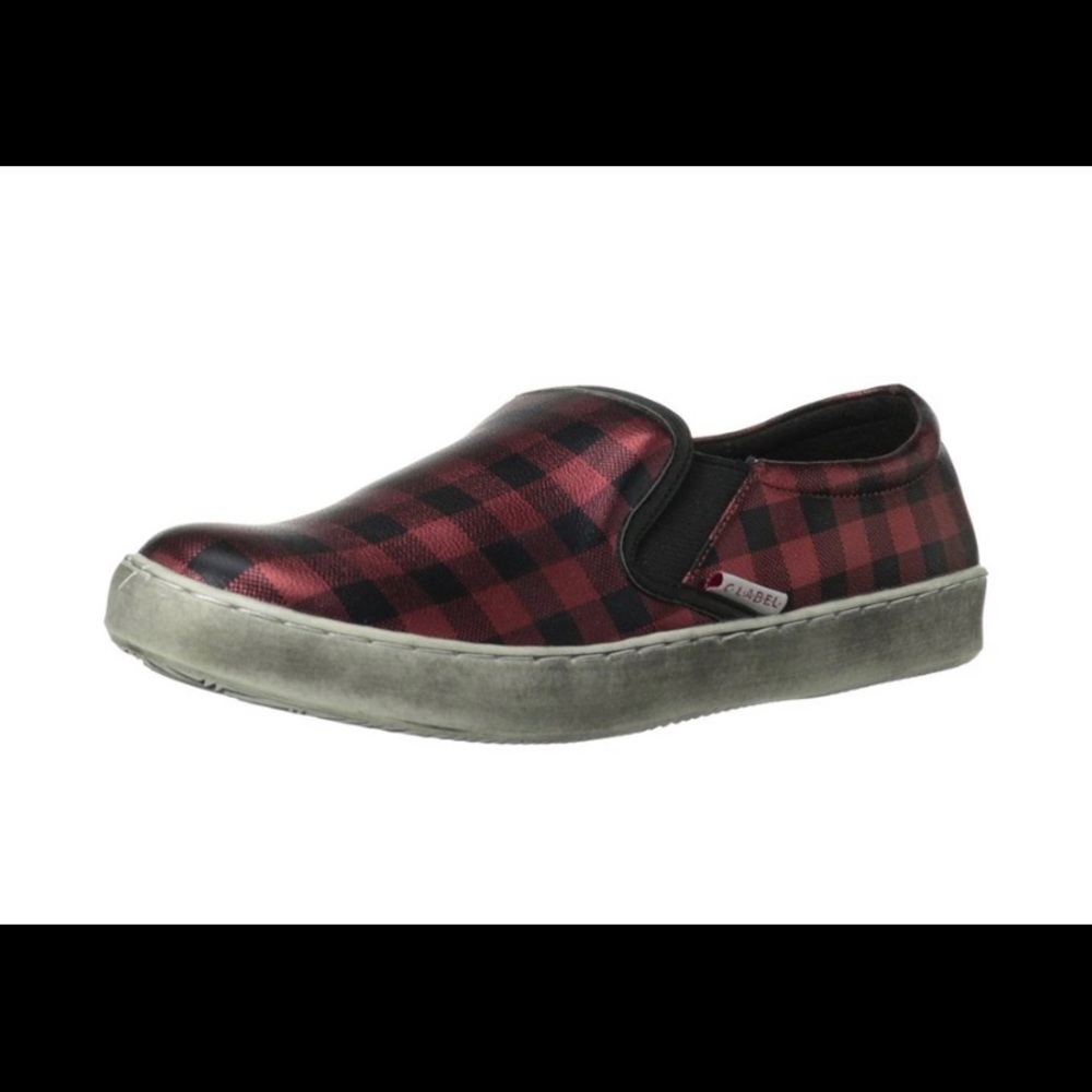 C Label Buffalo Plaid Slip-On Sneakers